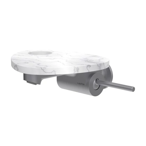 LAUFEN ADA Fali mosdó csaptelep, 1-pontos Simiboxhoz, tálca lyukkal, Rozsdamentes Acél/Márvány Fehér HF506726505000