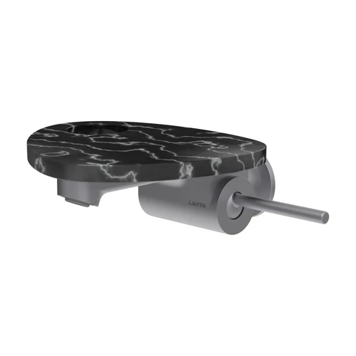 LAUFEN ADA Fali mosdó csaptelep, 1-pontos Simiboxhoz, tálca lyukkal, Rozsdamentes Acél/Márvány Fekete HF506726506000