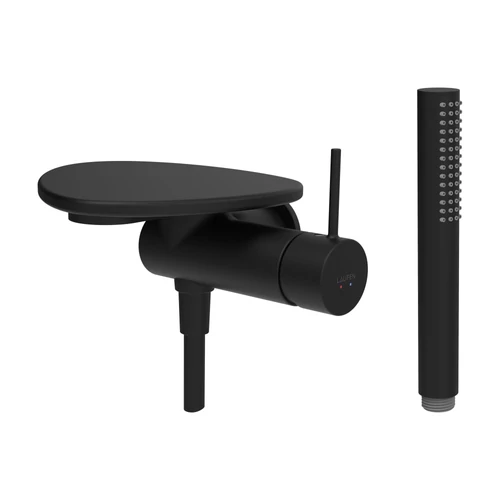 LAUFEN ADA Falra szerelt zuhany csaptelep, 1-pontos Simiboxhoz, kiegészítőkkel, tálca lyuk nélkül, Fekete/Matt Fekete HF506755513060