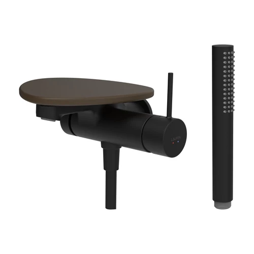 LAUFEN ADA Falra szerelt kád csaptelep, 1-pontos Simiboxhoz, kiegészítőkkel, tálca lyuk nélkül, Fekete/Matt Kávé HF506765514060
