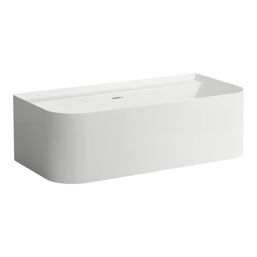 LAUFEN SONAR Hátfalhoz illeszkedő kád, solid surface, click-clack lefolyó szeleppel, túlfolyó szerelvénnye 160x81,5 cm Fehér H2203470000361