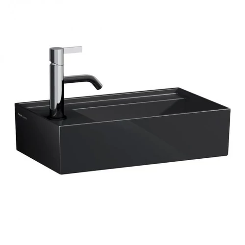 LAUFEN KARTELL BY LAUFEN Kézmosó, baloldali armatúrapaddal túlfolyónyílás nélkül, csaplyuk nélkül , Fényes fekete H8153350201121