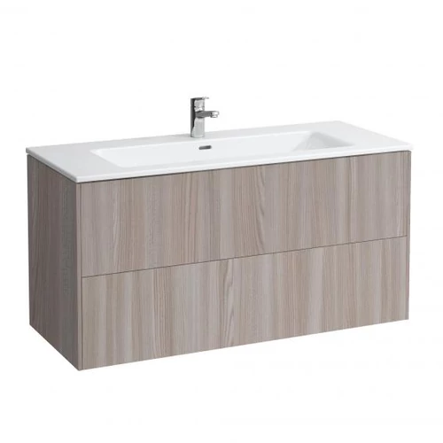 LAUFEN PRO S Keskeny mosdó alsószekrénnyel, két fiókkal két csaplyuk , Világos szil H8649632621071