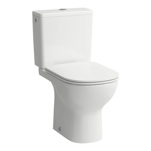 LAUFEN LUA Álló WC Kombi-Pack rimless, mélyöblítéssel, vízszintes kifolyással, öblítőtartály oldalsó vízbevezetéssel, Fehér H8670820007601