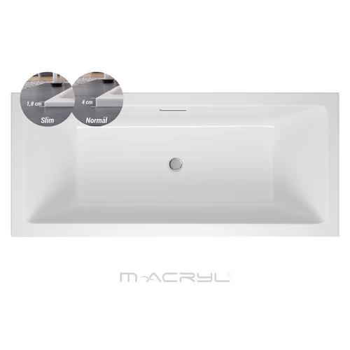 M-Acryl Sabina Pro Slim 180x80 cm egyenes kád kádlábbal 12484