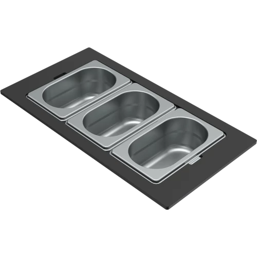 ELLECI - Tároló edény háromrészes gourmet 410 inox HPL kerettel KF023065IN