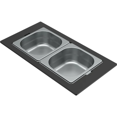 ELLECI - Tároló edény kétrészes gourmet 418 inox HPL kerettel KF042065IN