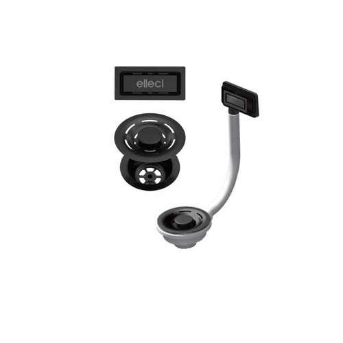 ELLECI - FLOW-PRO szűrőkészlet 3,5 " túlfolyó készlettel együtt fekete KITWPT-F-1VSELL-BK