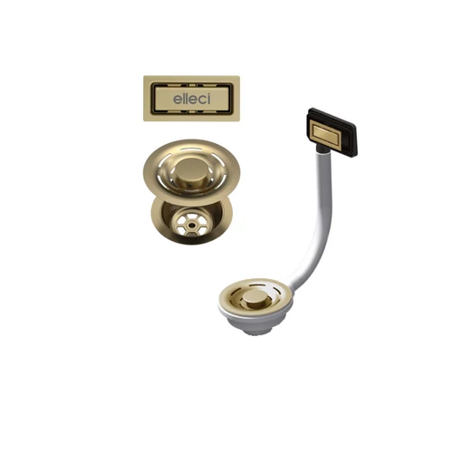 ELLECI - FLOW-PRO szűrőkészlet 3,5 " túlfolyó készlettel együtt arany KITWPT-F-1VSELL-GD