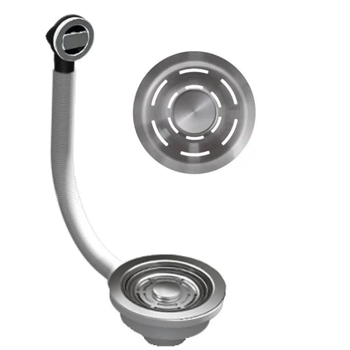 ELLECI - FLOW-PRO szűrő és túlfolyó egymedencés mosogatókhoz inox KITWPT-FB-1VTELL-IN