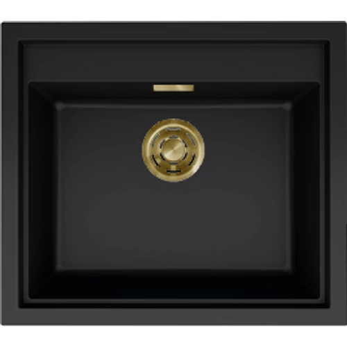 ELLECI - Mosogatótálca Sintesi 105 K86 Black arany tartozékokkal LKS10586GLD