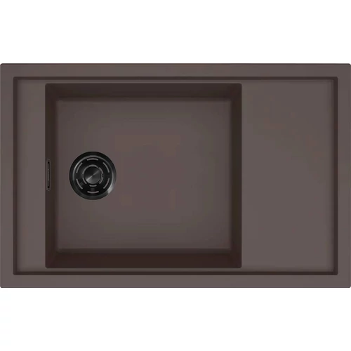 ELLECI - Mosogatótálca Sintesi 305 Keratek K87 Cocoa fekete tartozékokkal LKS30587BKM