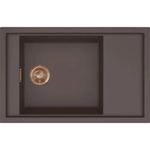 ELLECI - Mosogatótálca Sintesi 305 Keratek K87 Cocoa arany tartozékokkal LKS30587BRZ