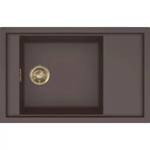 ELLECI - Mosogatótálca Sintesi 305 Keratek K87 Cocoa arany tartozékokkal LKS30587GLD