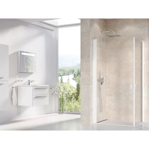 Ravak Chrome CRV1-90 zuhanyajtó matt fehér+transparent (1 oldal) 1QV70E01Z1