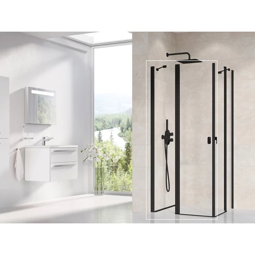 Ravak Chrome CRV2-120 zuhanyajtó fekete+transparent 1QVG0300Z1