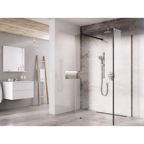Ravak Walk-In Corner Set 110x80, zuhanykabin fekete+transparent GW1CD430SZ1