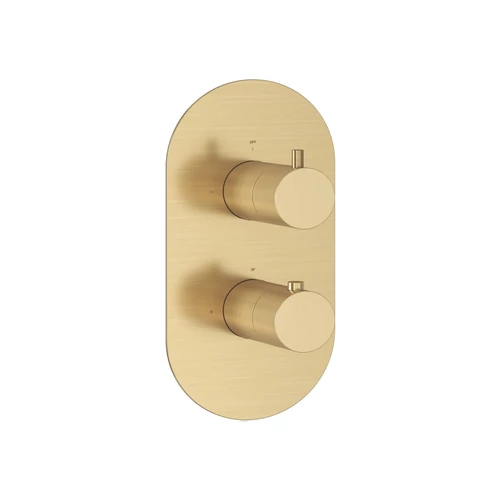 Ravak Espirit falba süllyesztett termosztátos csaptelep, kétutas, beslő egység nélkül ES 063.60GLB.O2.RB07C, Gold Brushed X070610