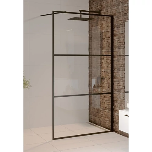 Riho Walk-In Grid GB400 120 cm zuhanyfal, fekete G004027121