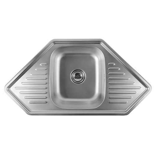 Sapho AQUALINE rozsdamentes mosogatótálca, csepegtető tálcával, csaptelep furat nélkül, 95x20x50cm, inox (AQ9550)
