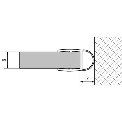 SAPHO POLYSAN Tömítő szilikon profil üveg és fal közé, 2000 mm, 8mm-es üveghez (307A-08)