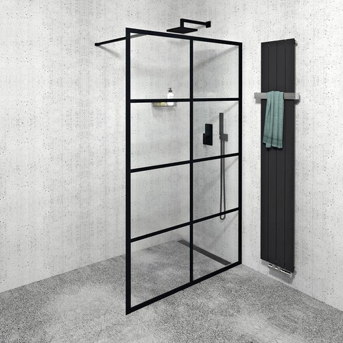 SAPHO Walk-In GELCO CURE BLACK fix zuhanyfal, 1200mm, matt fekete (CB120)