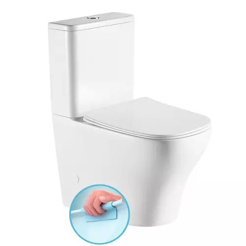 Sapho BELLO RIMLESS monoblokkos WC, alsó/hátsó kifolyású, ülőke nélkül, 38x64cm, duálgombos öblítőmechanikával (PC103WR)
