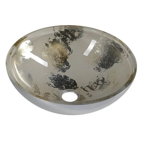 SAPHO MURANO ANIMA üvegmosdó, átm:40x14cm, ezüst/bézs (AL5318-42)