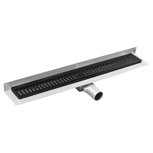 SAPHO GELCO MANUS INOX padlóösszefolyó ONDA rosttal, fal éléhez, 1250x112x55mm, fekete (GMO28B)