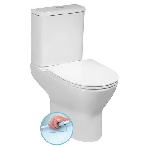 Sapho BRUCKNER DARIO monoblokkos WC, alsó/hátsó kifolyású, ülőke nélkül, duálgombos öblítőmechanikával (201.431.4)