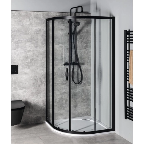 SAPHO GELCO SIGMA SIMPLY íves zuhanykabin, 800x800mm, R550, transzparent üveg, matt fekete (GS5580B)