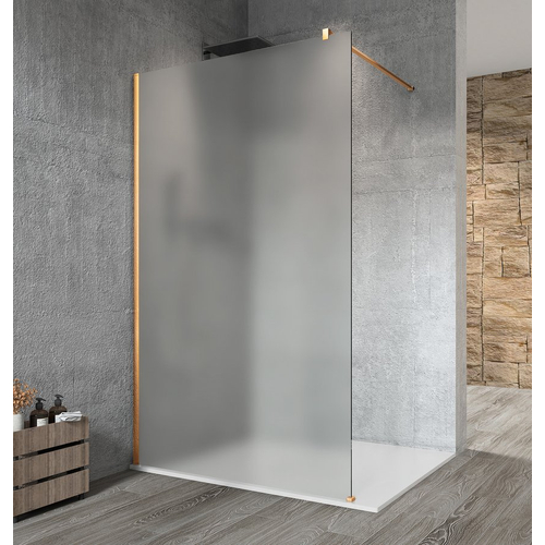 Sapho VARIO GOLD MATT Fix zuhanyfal, fali profillal, merőleges merevítő nélkül, matt üveg, 1000mm (GX1410-01)