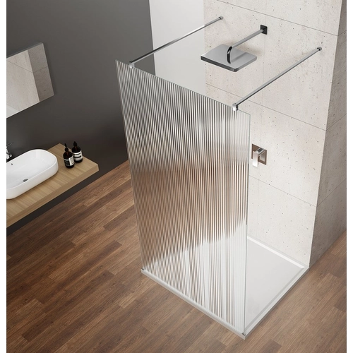 Sapho VARIO CHROME Szabadon álló zuhanyfal merőleges merevítőkkel, nordic üveg, 700mm (GX1570-01)