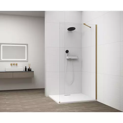 SAPHO ESCA GOLD MATT Walk-in zuhanyfal, falra szerelhető, transzparent üveg, 1200mm (ES1012-04)