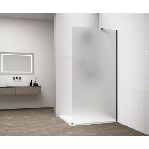 SAPHO ESCA BLACK MATT Walk-in zuhanyfal, falra szerelhető, matt üveg, 1400mm (ES1114-02)