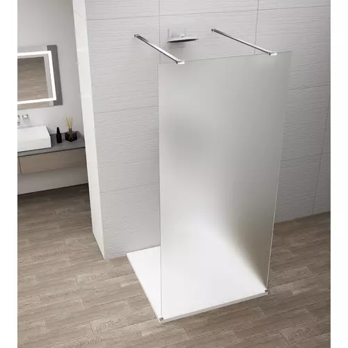 SAPHO ESCA CHROME Walk-in zuhanyfal, szabadonálló, matt üveg, 1400mm (ES1114-05)
