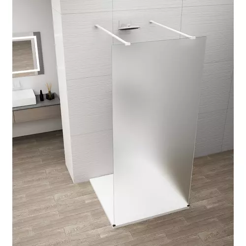 SAPHO ESCA WHITE MATT Walk-in zuhanyfal, szabadonálló, matt üveg, 1400mm (ES1114-07)