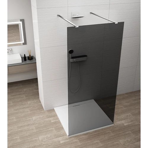 SAPHO ESCA CHROME Walk-in zuhanyfal, szabadonálló, füst üveg, 1000mm (ES1210-05)