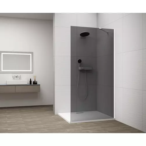 SAPHO ESCA WHITE MATT Walk-in zuhanyfal, falra szerelhető, füst üveg, 700mm (ES1270-03)