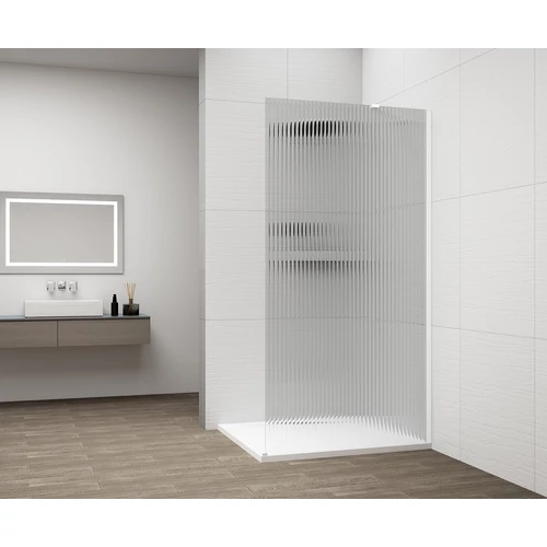 SAPHO ESCA WHITE MATT Walk-in zuhanyfal, falra szerelhető, flutes üveg, 1100mm (ES1311-03)