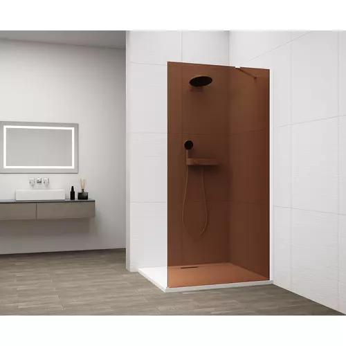 SAPHO ESCA WHITE MATT Walk-in zuhanyfal, falra szerelhető, barna üveg, 800mm (ES1580-03)