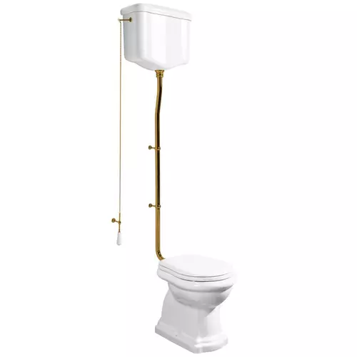 SAPHO KERASAN RETRO álló WC, alsó kifolyású, tartállyal, ülőke nélkül, fehér/bronz (WCSET17-RETRO-SO)