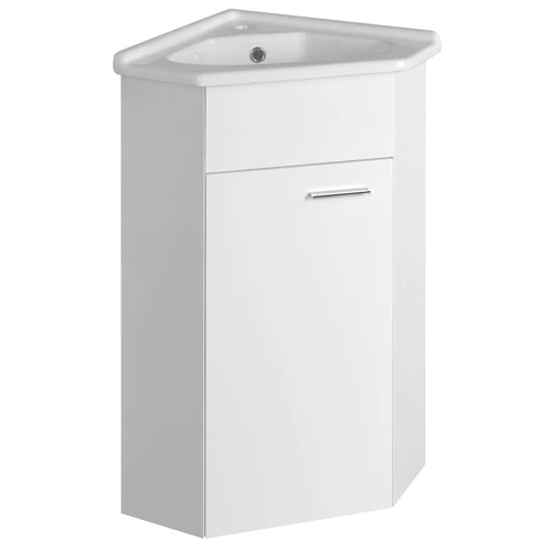 SAPHO AQUALINE sarok mosdótartószekrény, 39x74x39cm, fehér (50345)