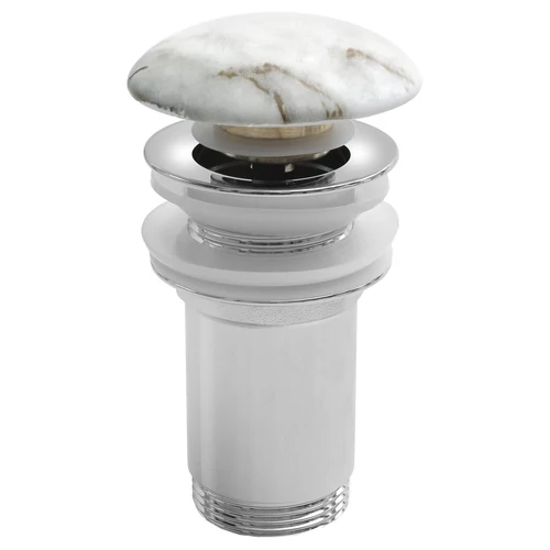 SAPHO klik-klak mosdólefolyó túlfolyó nélkül, 5/4“, 10-50mm, bianco carrara  (AR900BC)