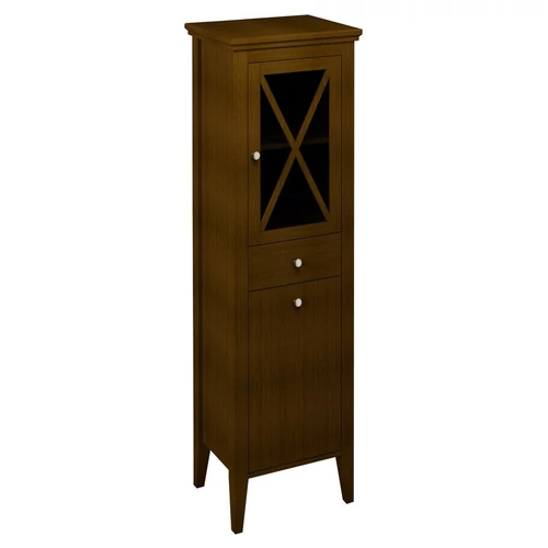 SAPHO CROSS állószekrény szennyeskosárral, 1 üvegajtóval, 1 fiókkal, jobbos, 49x170x39cm, bükk (CR315)