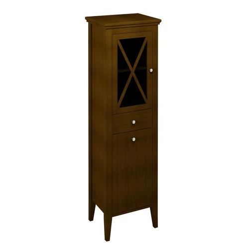 SAPHO CROSS állószekrény szennyeskosárral, 1 üvegajtóval, 1 fiókkal, balos, 49x170x39cm, bükk (CR316)