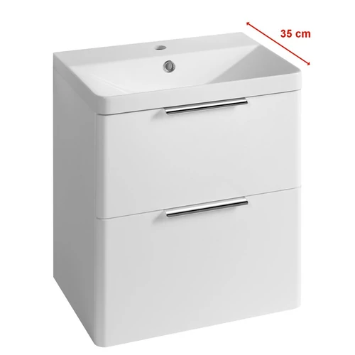 SAPHO AQUALINE DENEB mosdótartó szekrény fogantyú nélkül, 50,5x55x43,5cm, matt fehér (DN254)