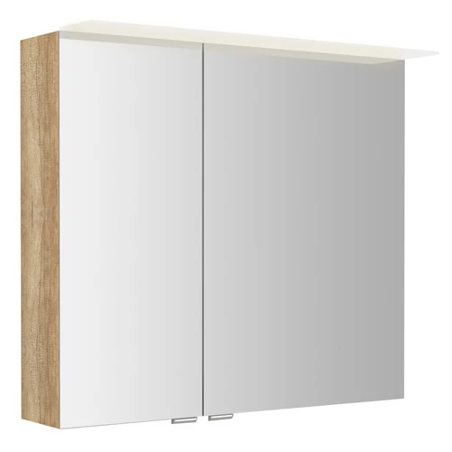 SAPHO LINEX tükrösszekrény LED világítással, 80x70x15cm, Alabama tölgy (LX080-0022)