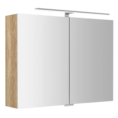 SAPHO RIWA tükrösszekrény LED világítással, 81x70x17cm, Alabama tölgy (RIW080-0022)