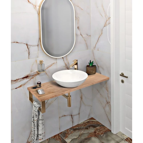 SAPHO WOODY tömörfa pult, 600x28x360mm, natúr tölgy (WD066-70)